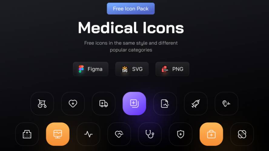 Free Medical Icons Pack figma design