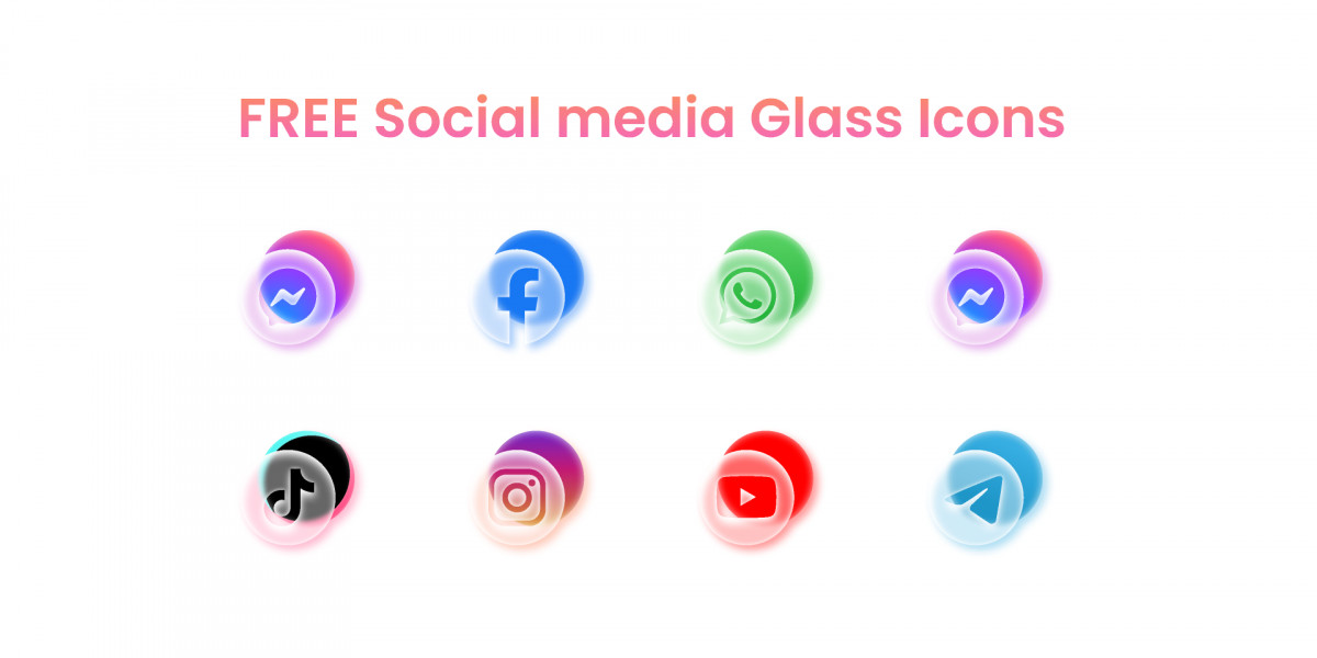 FREE Social Media Glass icons figma