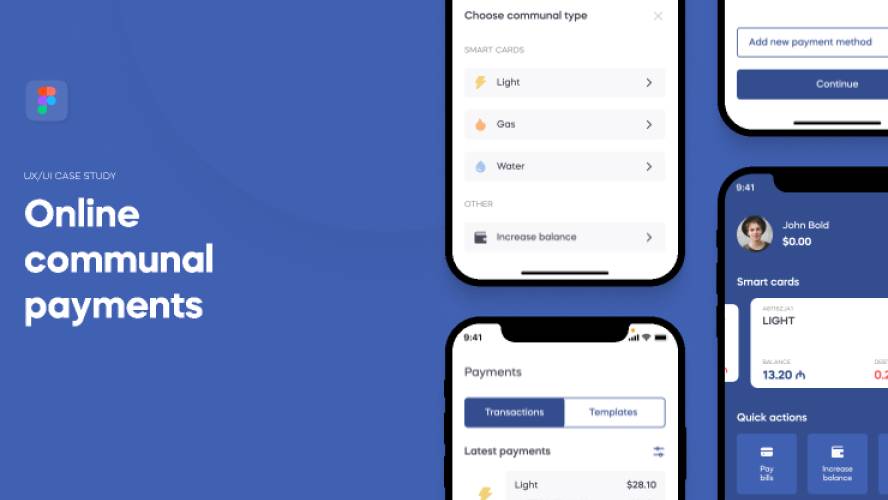 Free UI Template - Communal Payments App Figma Mobile Ui Kit