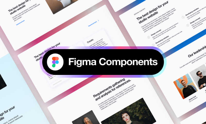 Freebie Figma Landing page UI Kit + Components | UI4Free