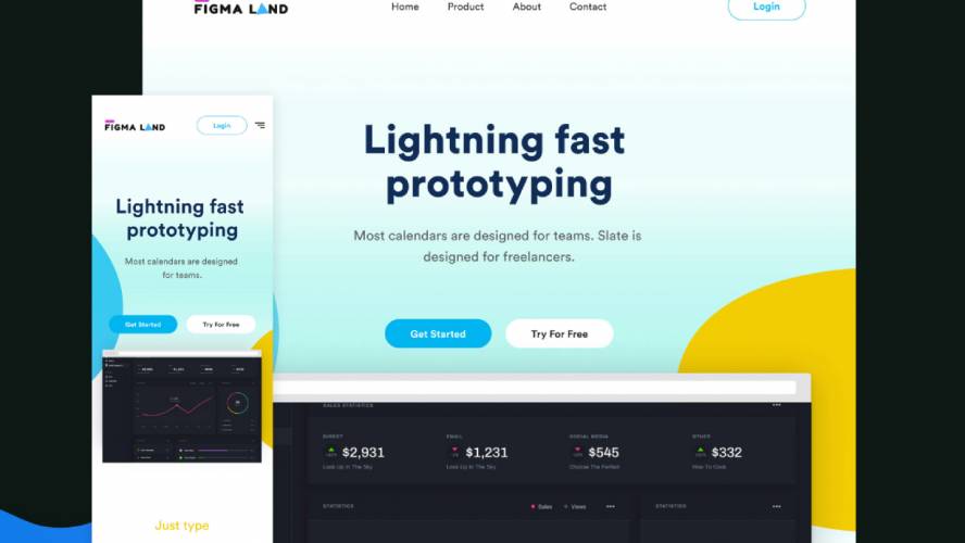 Freebie Figma startup landing page