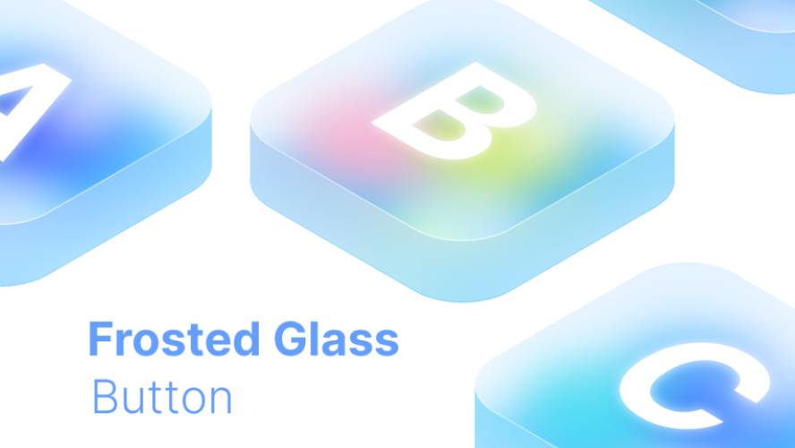 frosted glass button figma ui kit