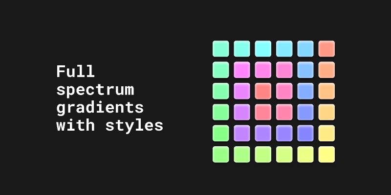 Full color spectrum flat and gradient styles Figma ui kit