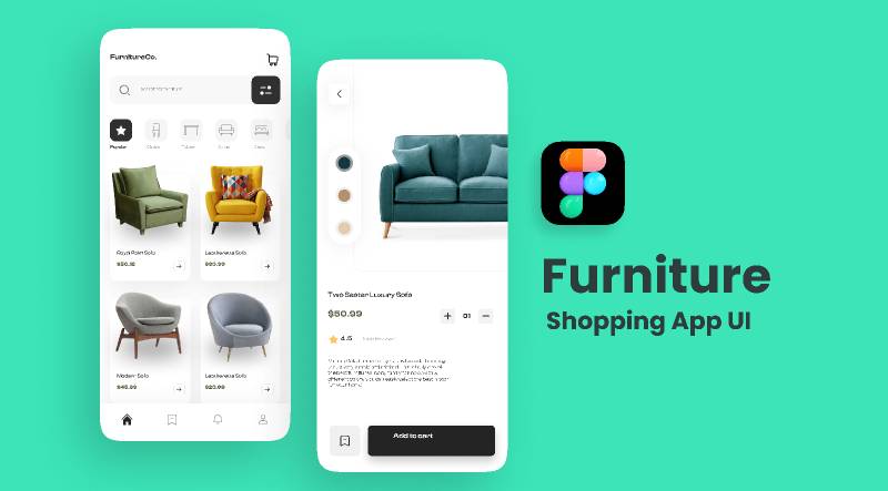 Furniture Shopping App UI Figma Template | UI4Free