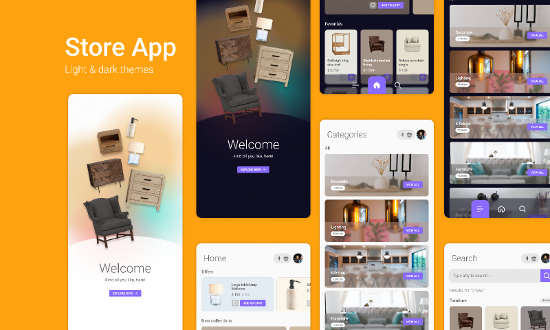 Furniture Store App Figma Mobile Template