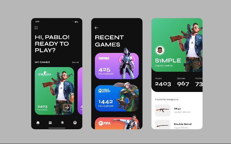 Game app figma mobile template