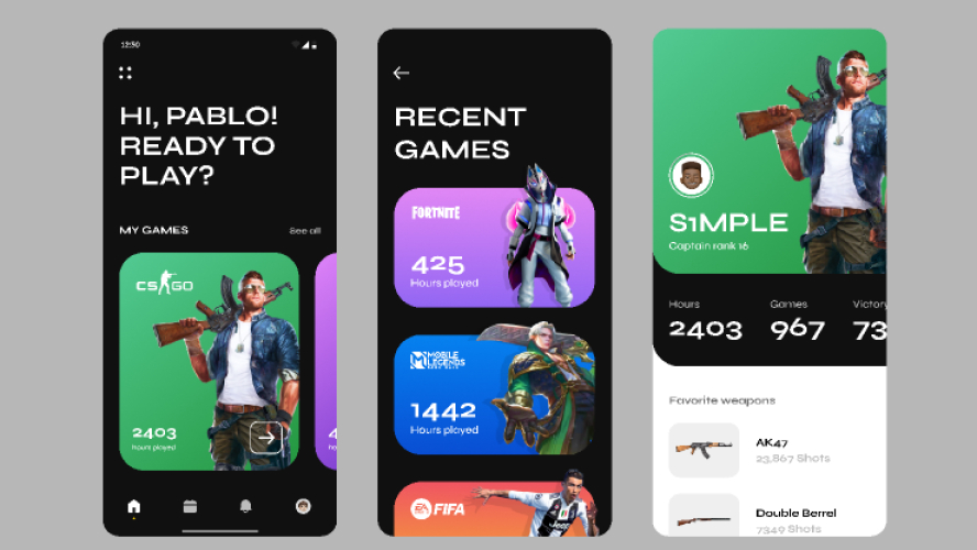 Game app figma mobile template