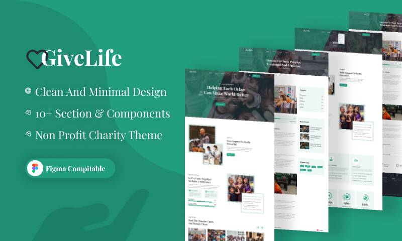 Givelife - Charity Foundation Template Figma Website Template