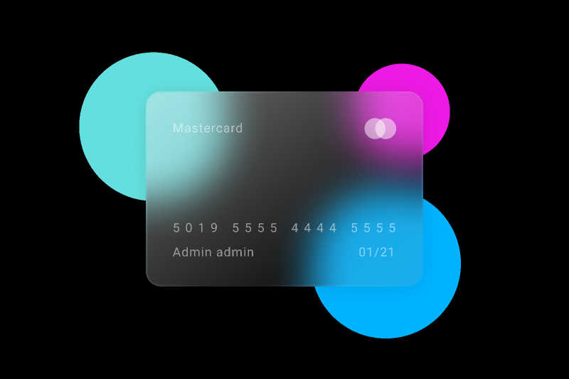 Glass credit card UI Mobile figma - Ui4free.com