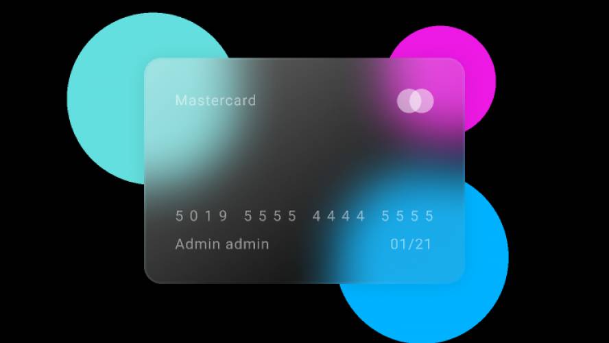 Glass credit card UI Mobile figma