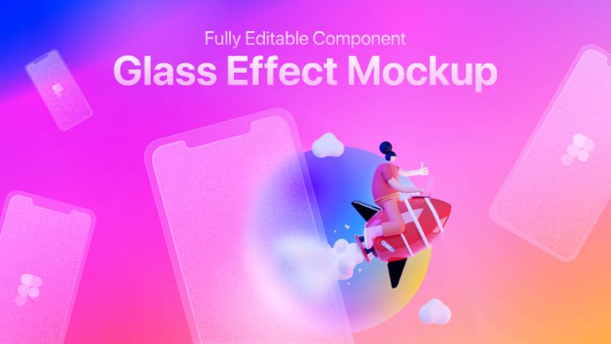 Glass Effect Concept Mockup figma