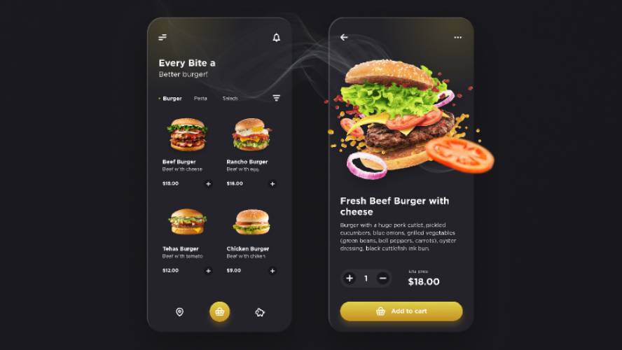 Glassmorphism Burger App (UI Concept) Figma Template