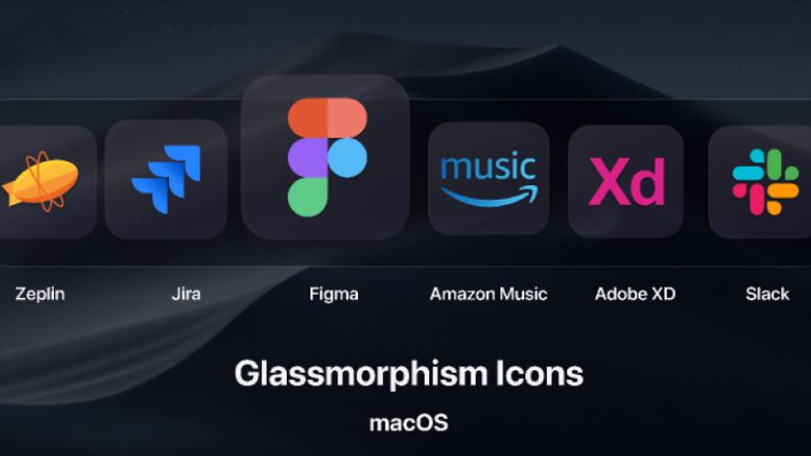 Glassmorphism Icons for macOS figma