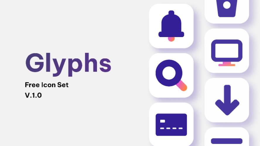 Glyphs - Free Icon set Figma Template