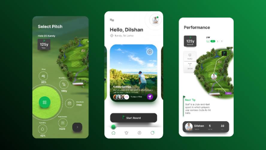 Golf app Design Figma Mobile Template