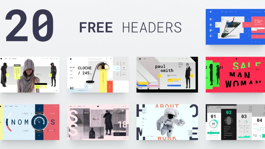 HeaderZ Figma 20 FREE Headers Web Ui Kit