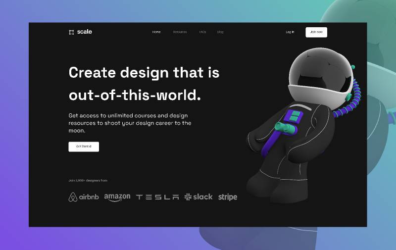 Hero section NFT concept Figma Website Template | UI4Free