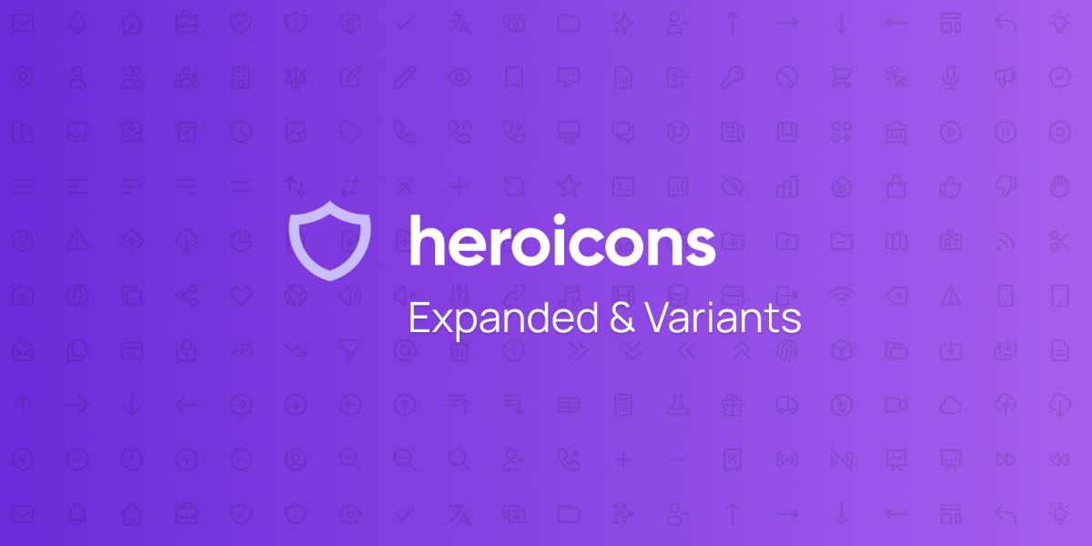 HeroIcons (Expanded icons) - With variants Figma Template