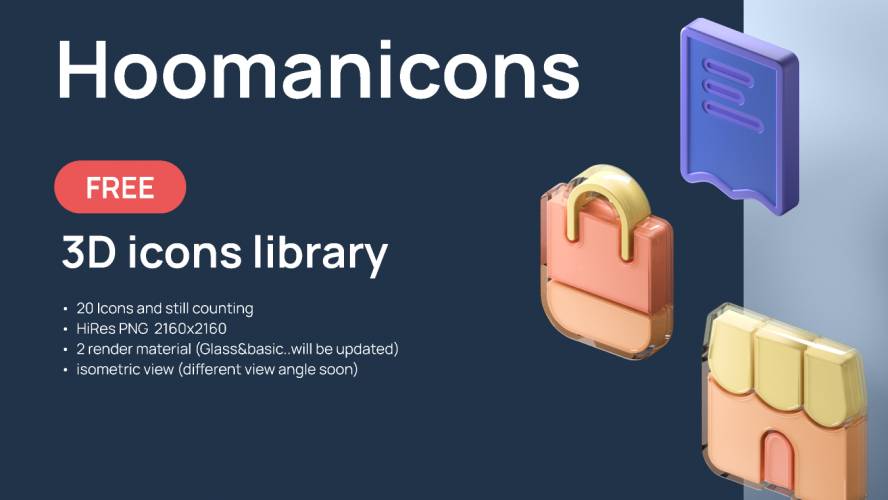 Hoomanicons V.1 3D Icon Figma Template