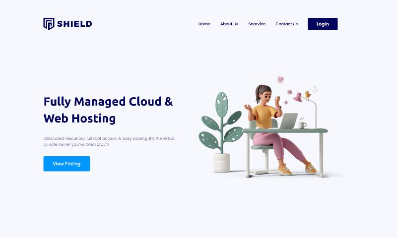 Hosting Site Figma Website Template | UI4Free