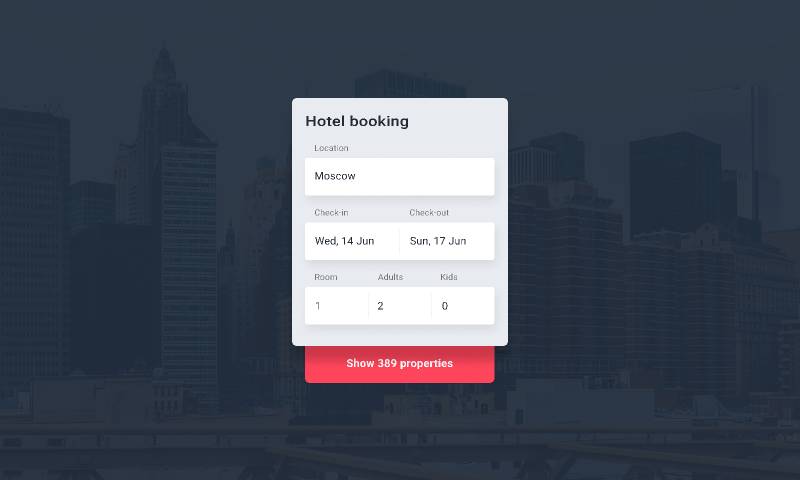 Hotel booking form | UI4Free
