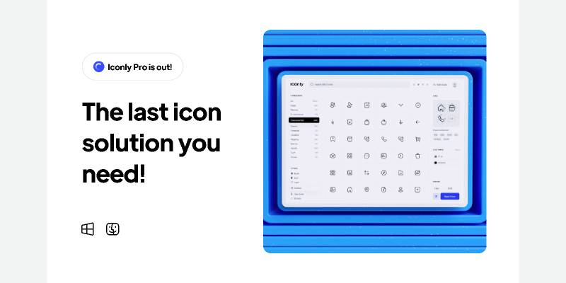 Iconly 2.3 Free icons + Iconly app | UI4Free