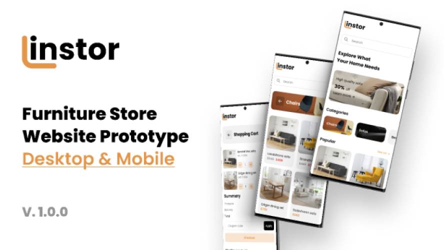 Instor - Furniture Store Figma Website Mobile Template