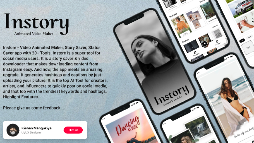 Instory Animated Video Maker Figma Mobile Template