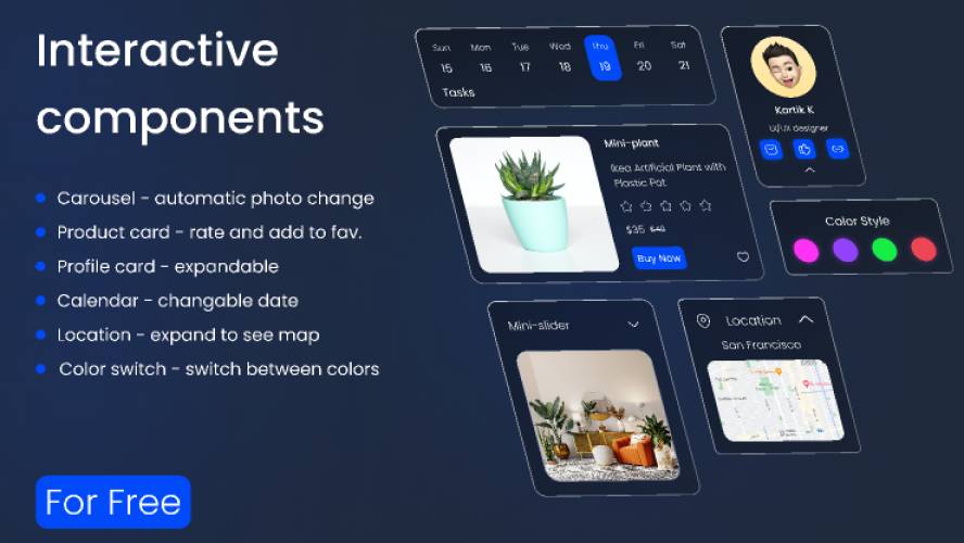 Interactive components - micro interaction figma template