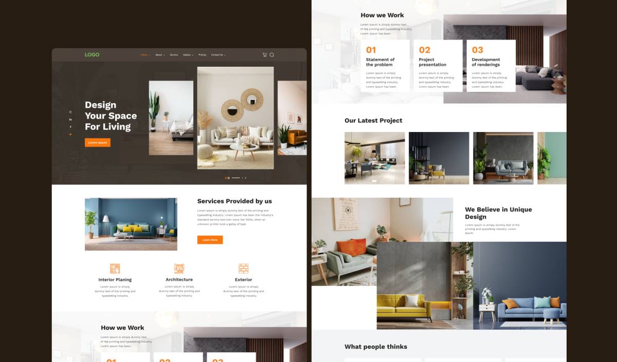 Interior Architecture Website Design Figma Template | UI4Free