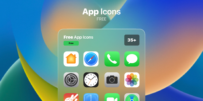 iOS 16 App Icons Figma UI Kit | UI4Free