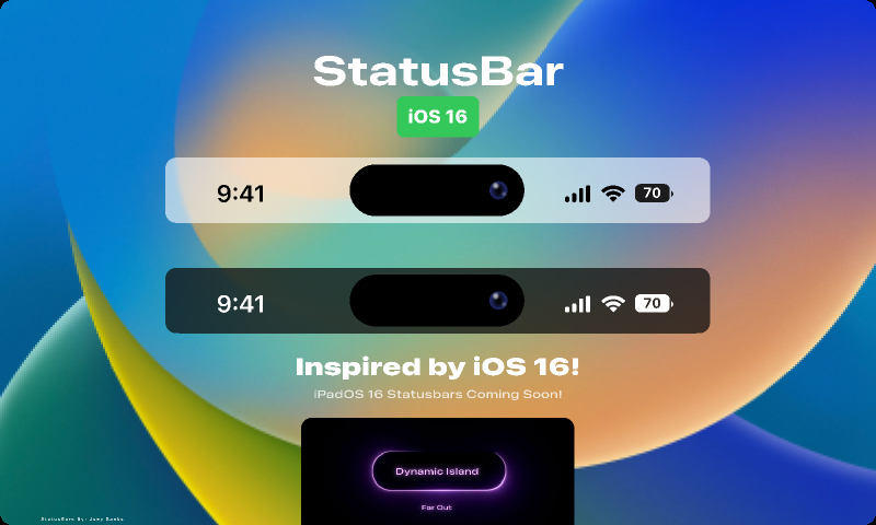 iOS 16 & iPadOS 16 StatusBar Figma Free Template