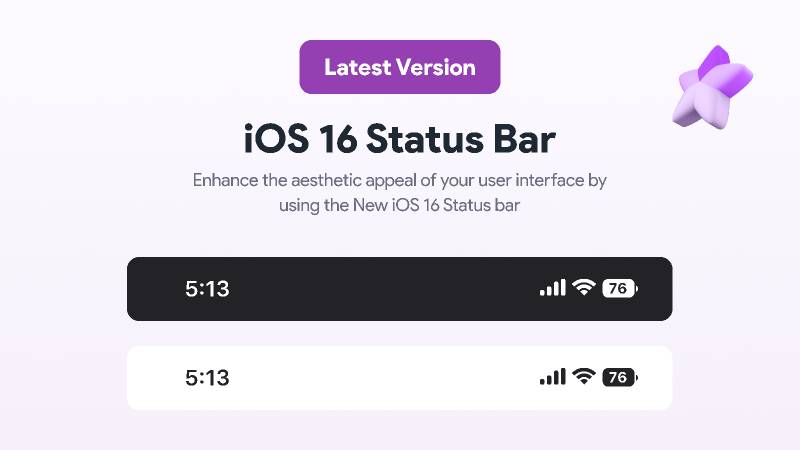 iOS 16 Status Bar Figma Free Ui Kit