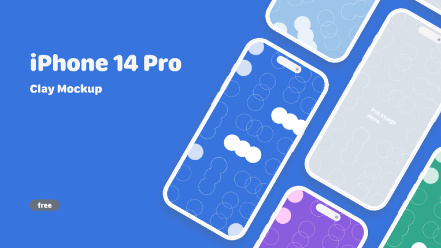 iPhone 14 Pro Clay MockUp Free Download