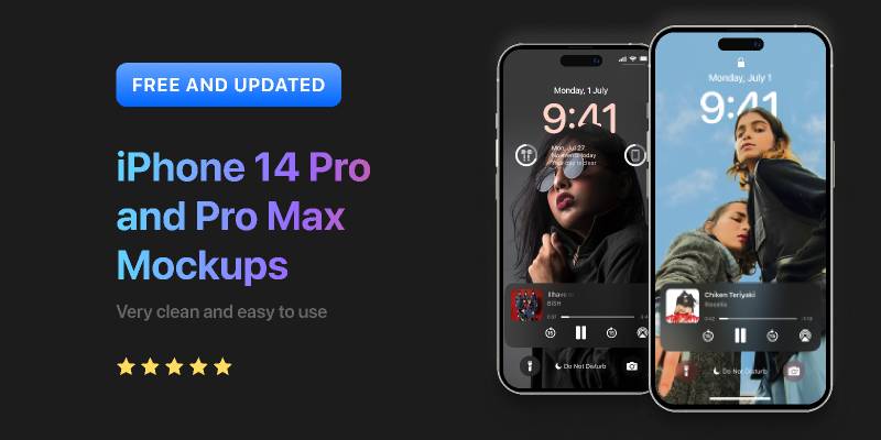 iPhone 14 Pro & iPhone 14 Pro Max Mockups Figma Template