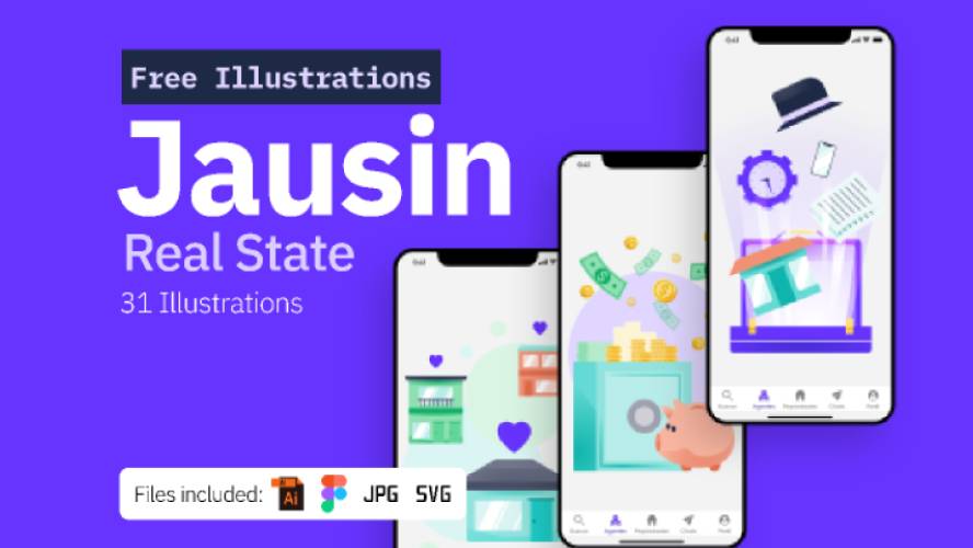 Jausin Real state - Free illustrations Figma Free Download