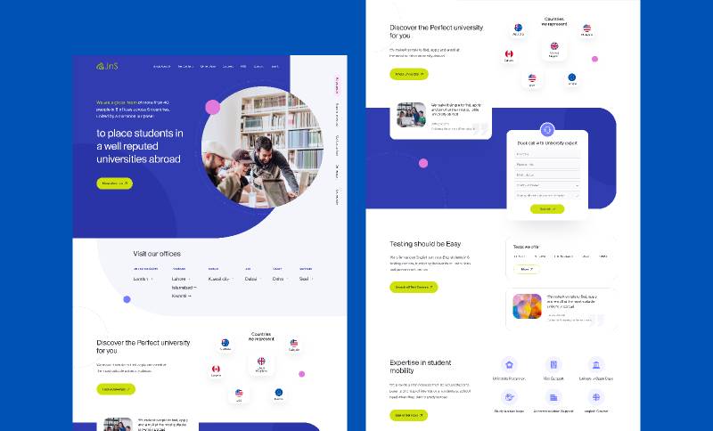 JNS education figma website template | UI4Free