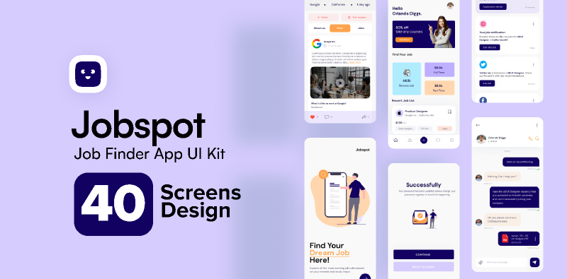 Job Finder Ui App Kit Free Download | UI4Free