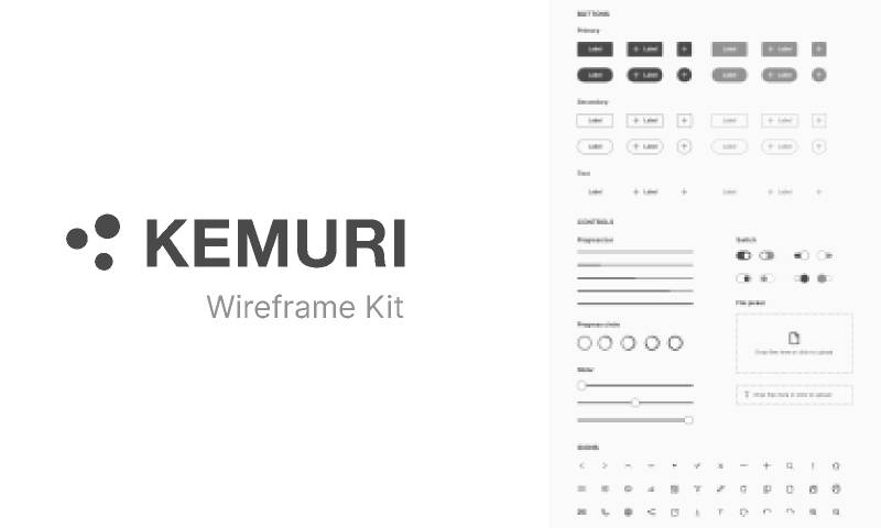 Kemuri - Wireframe kit Figma Free Download