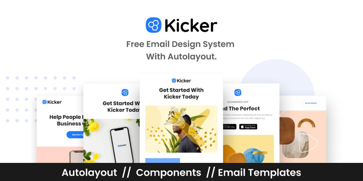 Kicker - Email Design System For Startup | UI4Free