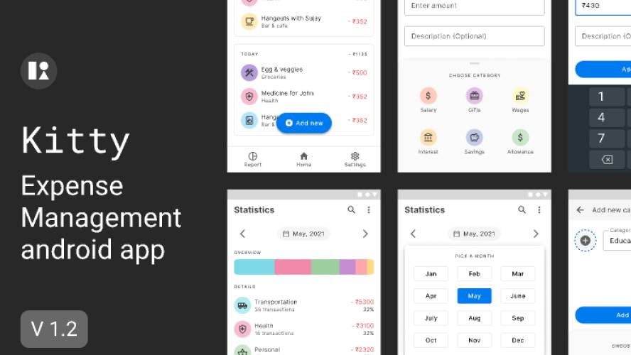 Kitty - Expense Management Figma Mobile Template