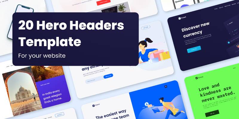Kreed - 20 Hero Headers Figma Template | UI4Free