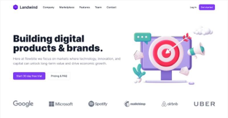 Landing page for Tailwind CSS - Landwind Figma Website Template | UI4Free