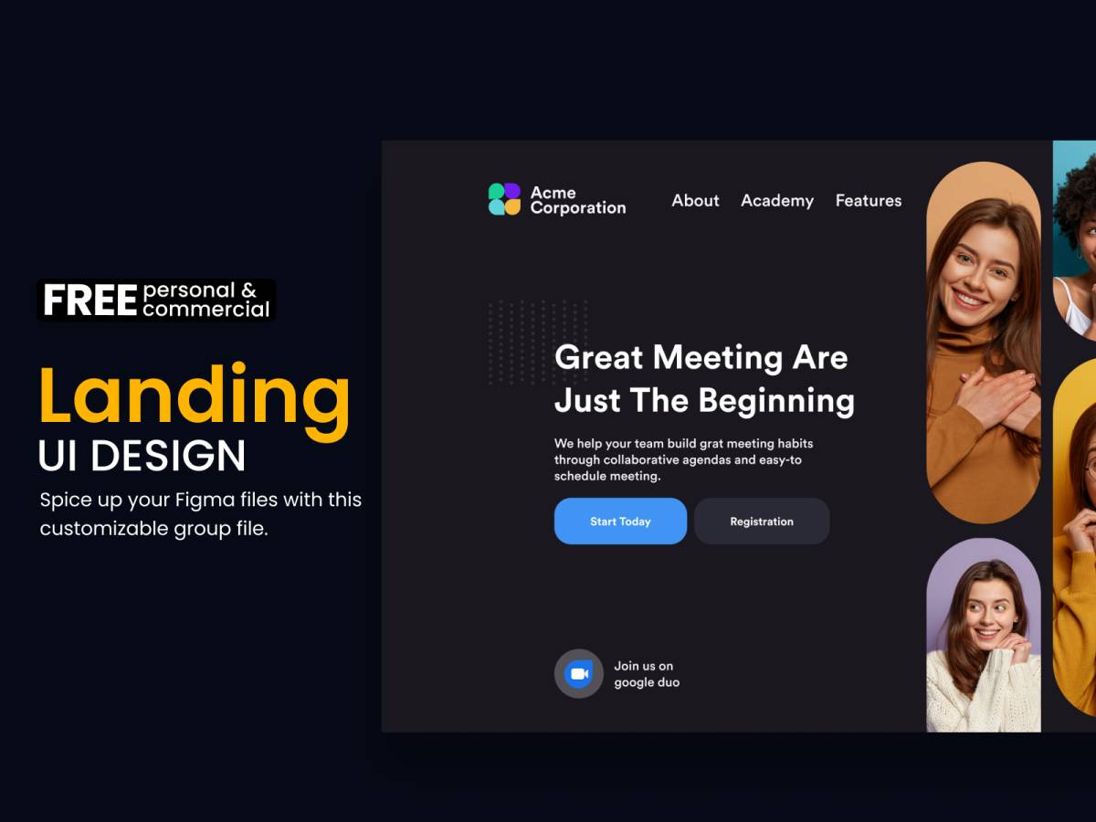 Landing Page UI Kit | UI4Free