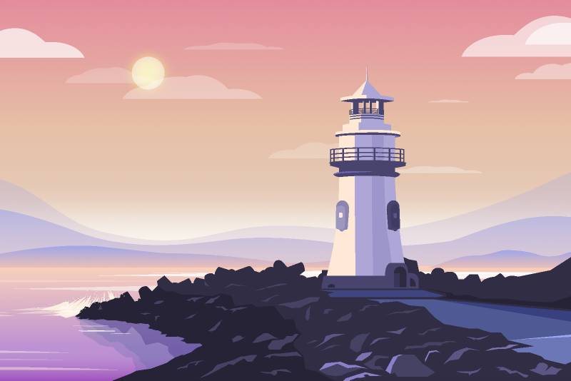 Lighthouse illustration | UI4Free