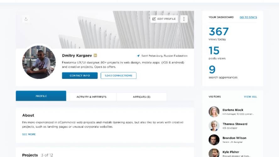 LinkedIn Redesign Figma Website Template