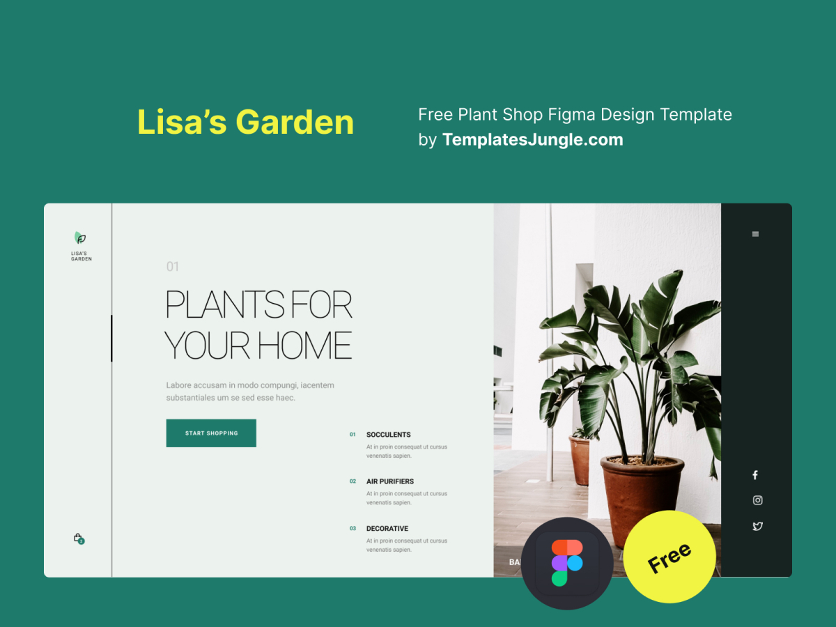 Lisa’s Garden – Free Plant Shop Figma Design Template