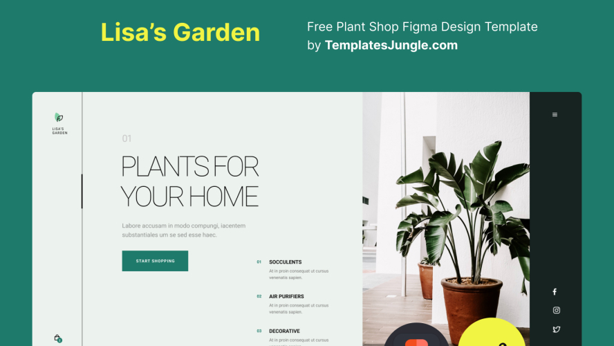 Lisa’s Garden – Free Plant Shop Figma Design Template