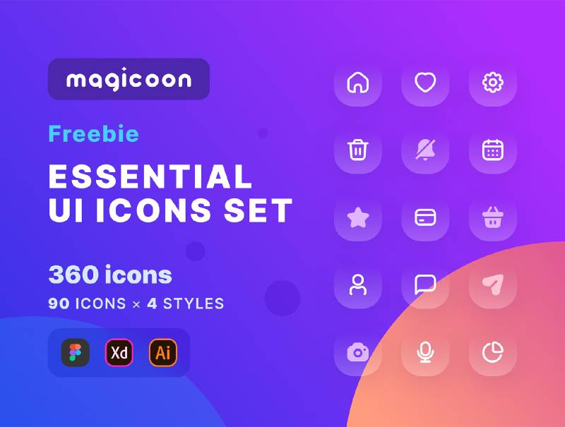 Magicoon - Modern icons library Figma Template | UI4Free