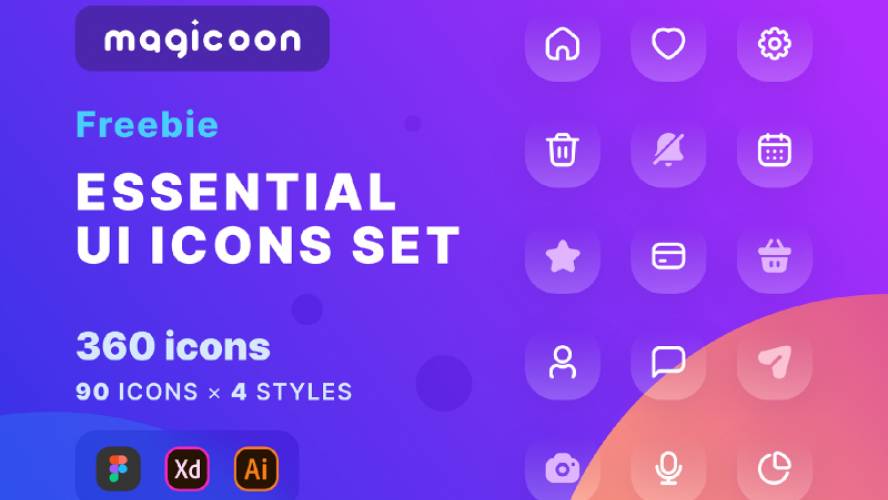 Magicoon - Modern icons library Figma Template